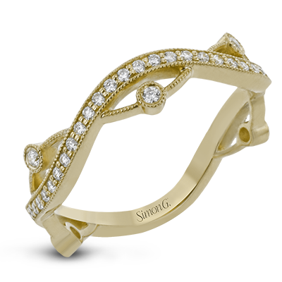 Women's 18K Yellow Gold Diamond Stackable Band