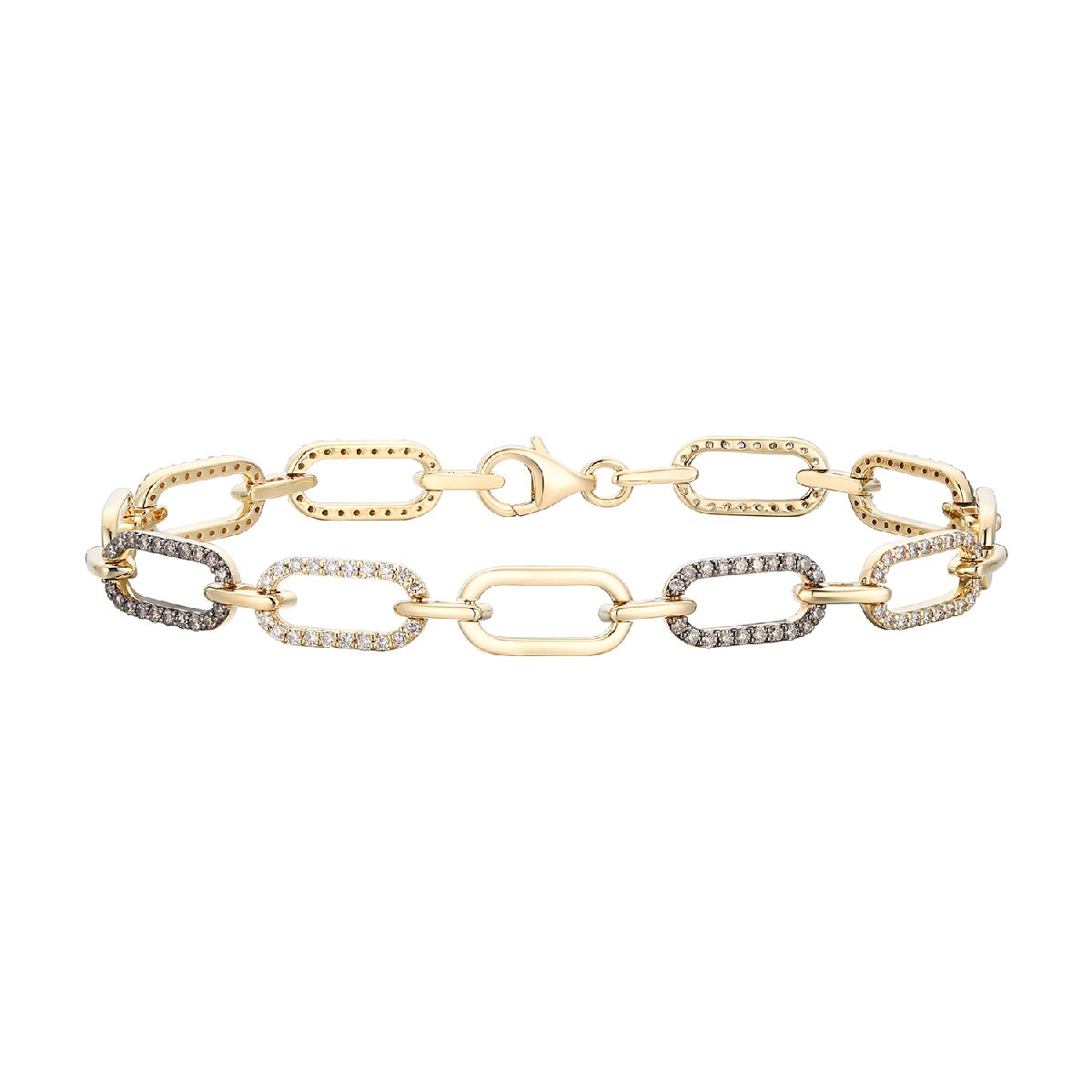 Women's 14K Yellow Gold Diamond Fancy Link Bracelet
