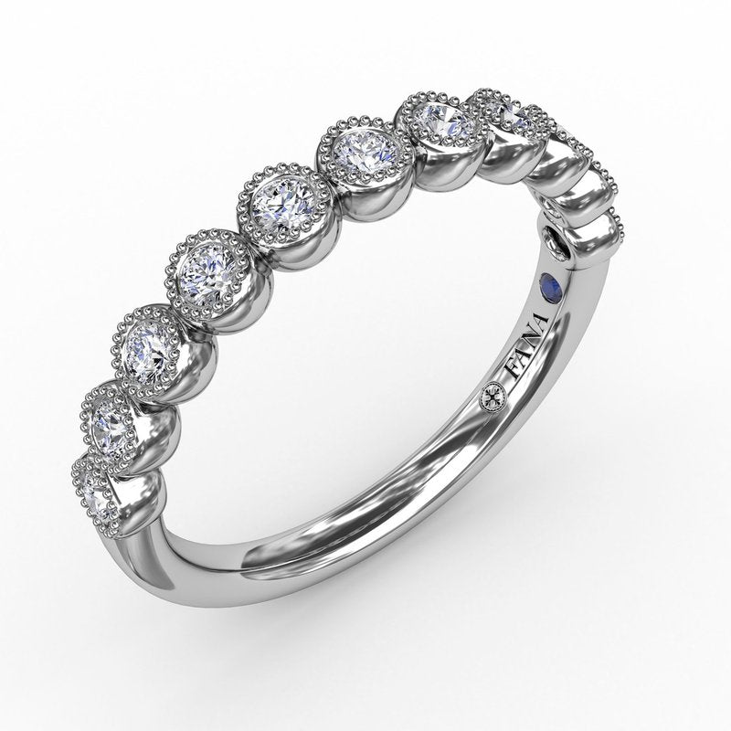 Women's 14K White Gold Diamond Bezel Set Band