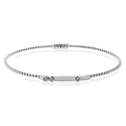 Ladies 18K White Gold Diamond Bangle Bracelet