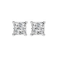14K White Gold Diamond Stud Earrings