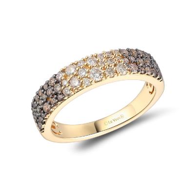 14K Yellow Gold Diamond Cluster Ring