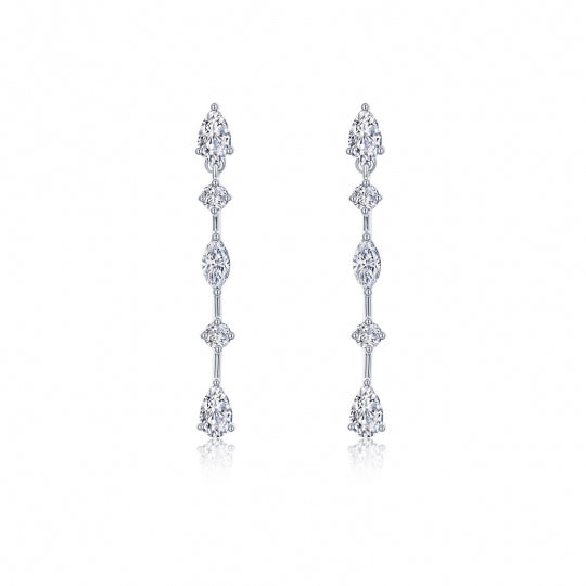 Sterling Silver CZ Drop Earrings