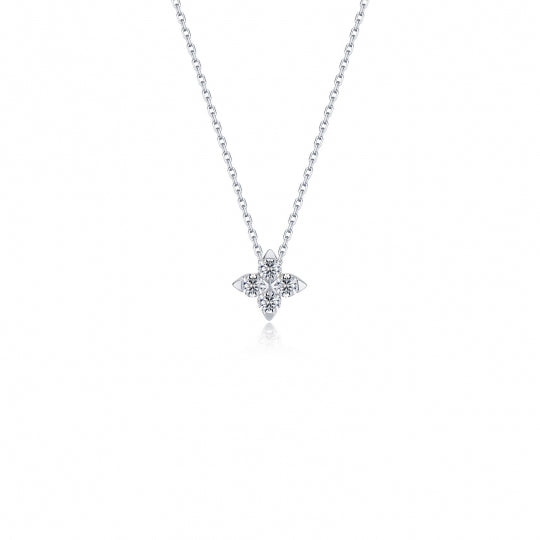Sterling Silver CZ Flower Pendant