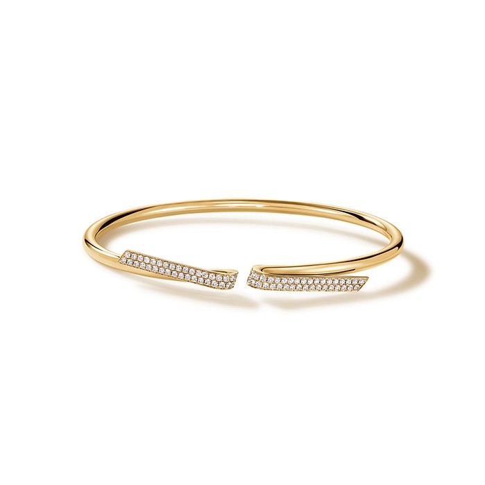 Women's 18K Yellow Gold Diamond Bangle Bracelet