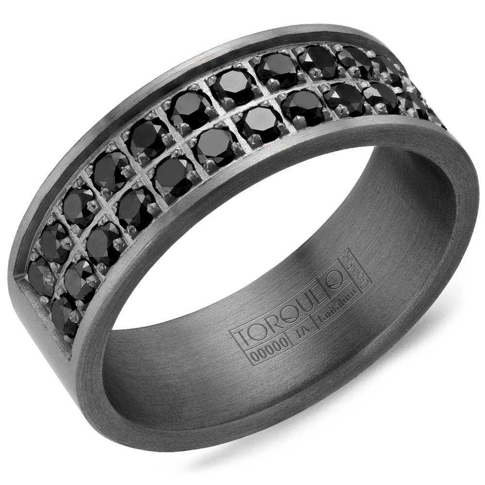 Men's Tantalum Gray 8mm Diamond Prong Set Band