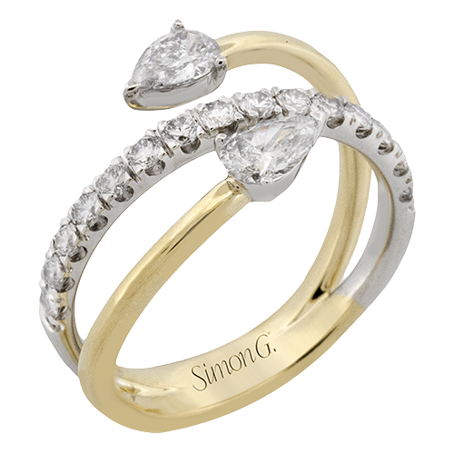 18K Two Tone Diamond Contemporary Ring