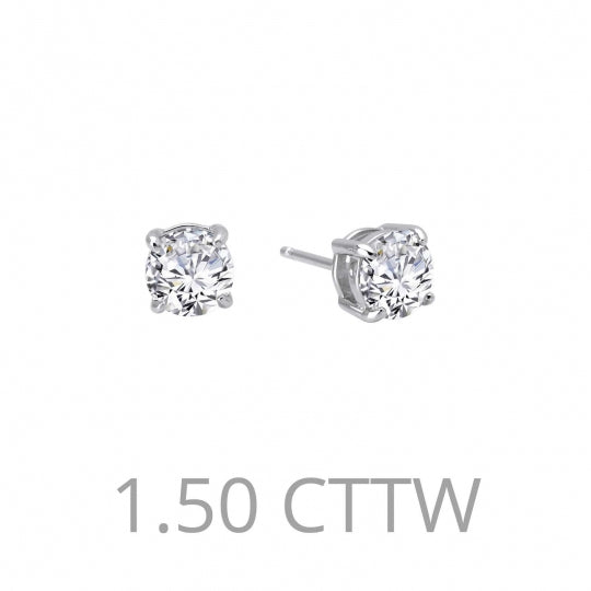 Sterling Silver CZ Stud Earrings