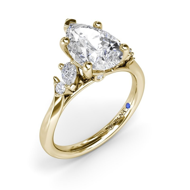 14K Yellow Gold Diamond Accented Engagement Ring