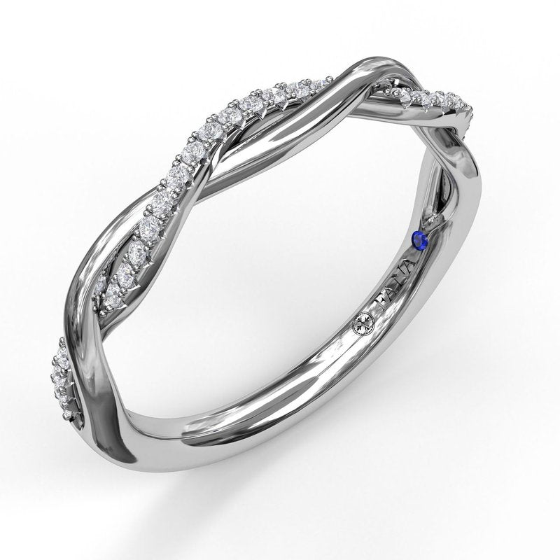 14K White Gold Diamond Twist Band