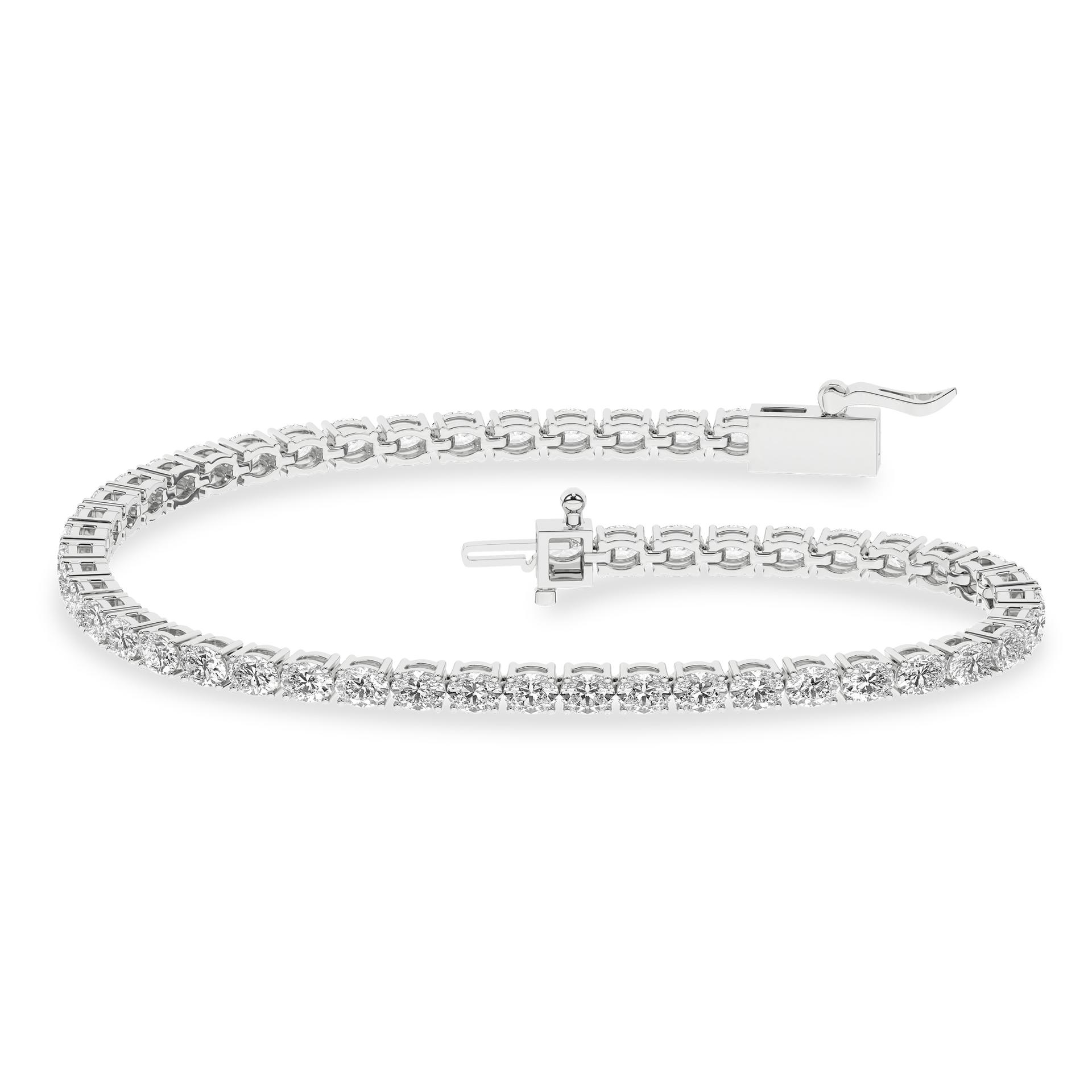 Ladies 14K White Gold Lab Grown Diamond Tennis Bracelet