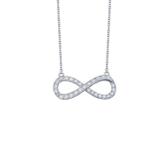 Sterling Silver CZ Infinity Necklace