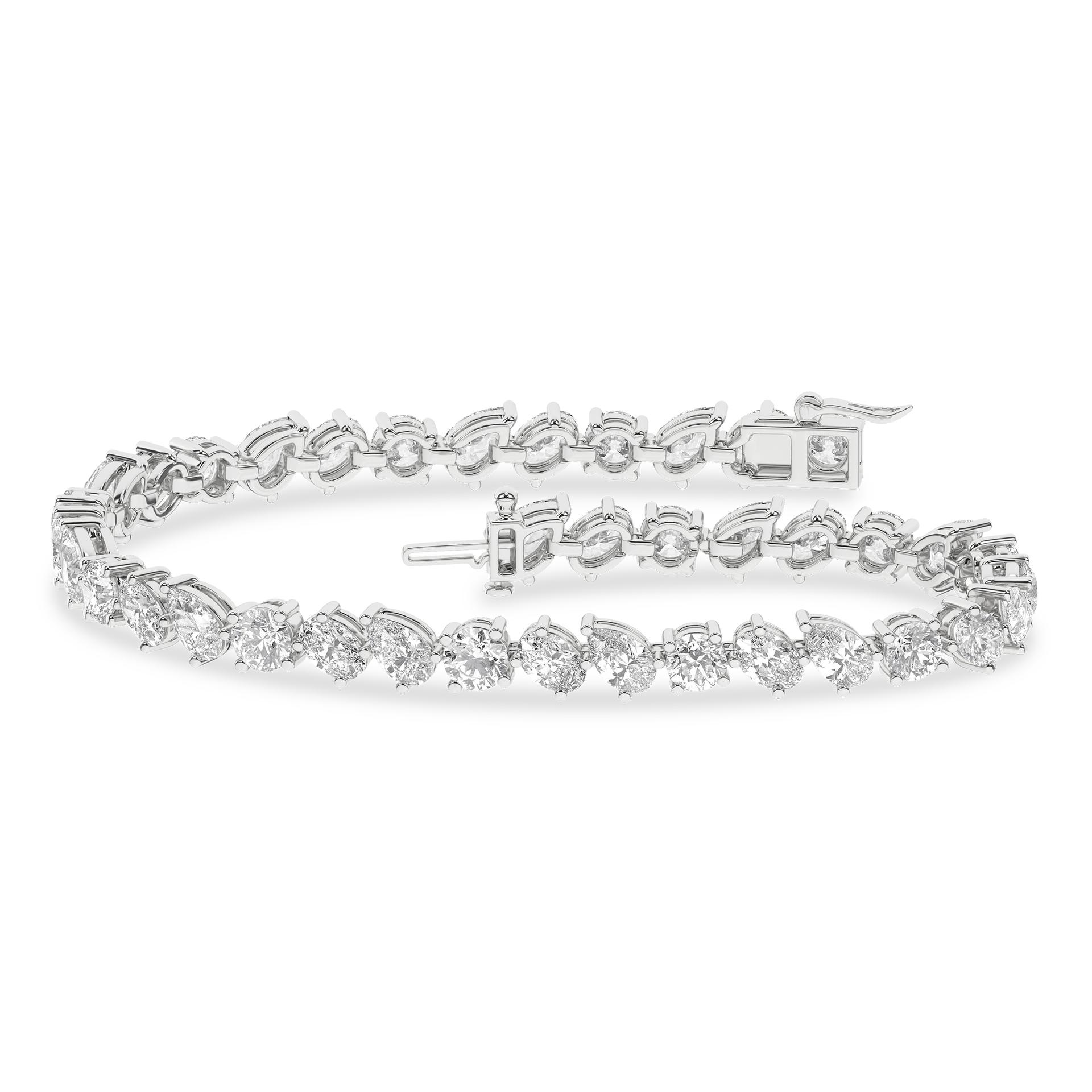 Ladies 14K White Gold Lab Grown Diamond Tennis Bracelet