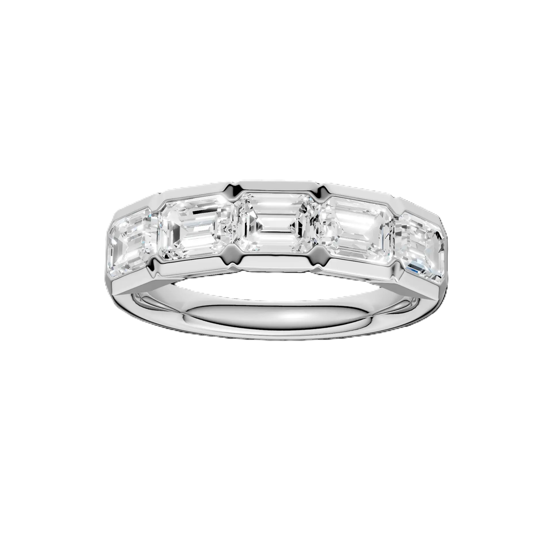 14K White Gold Lab Grown Diamond Bezel Set Ring