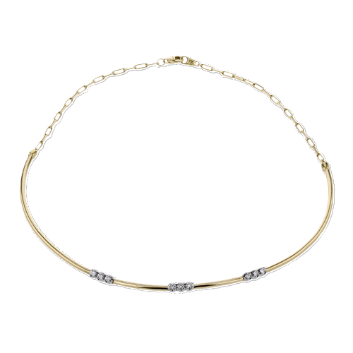 18K Two Tone Diamond Station Necklace