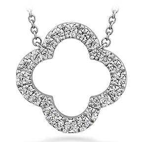 18K White Gold Diamond Flower Pendant