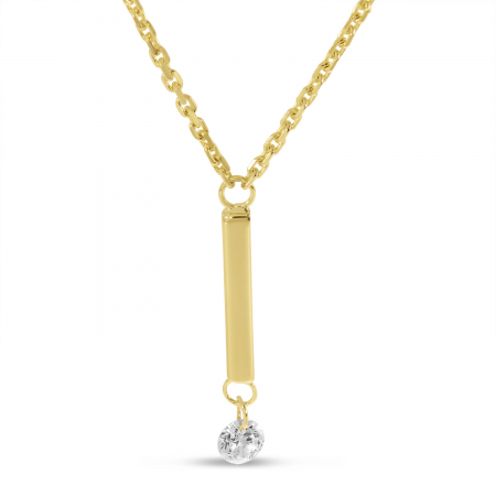 14K Yellow Gold Diamond Drop Pendant