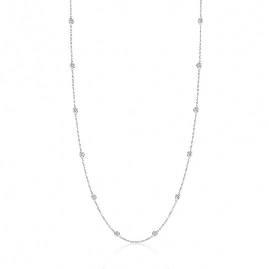 Sterling Silver CZ Station Necklace
