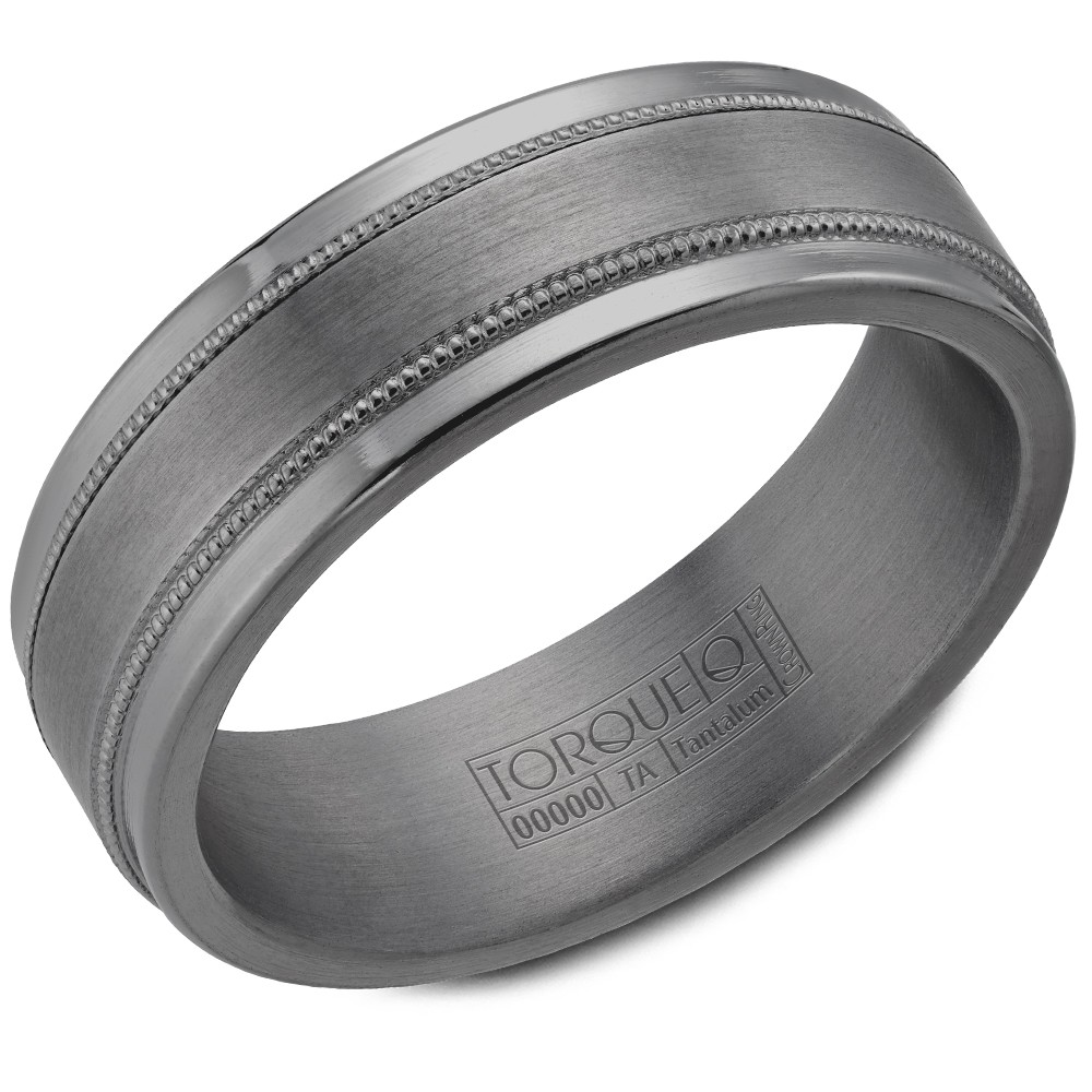 Men's Tantalum Gray Sandpaper 7mm Band