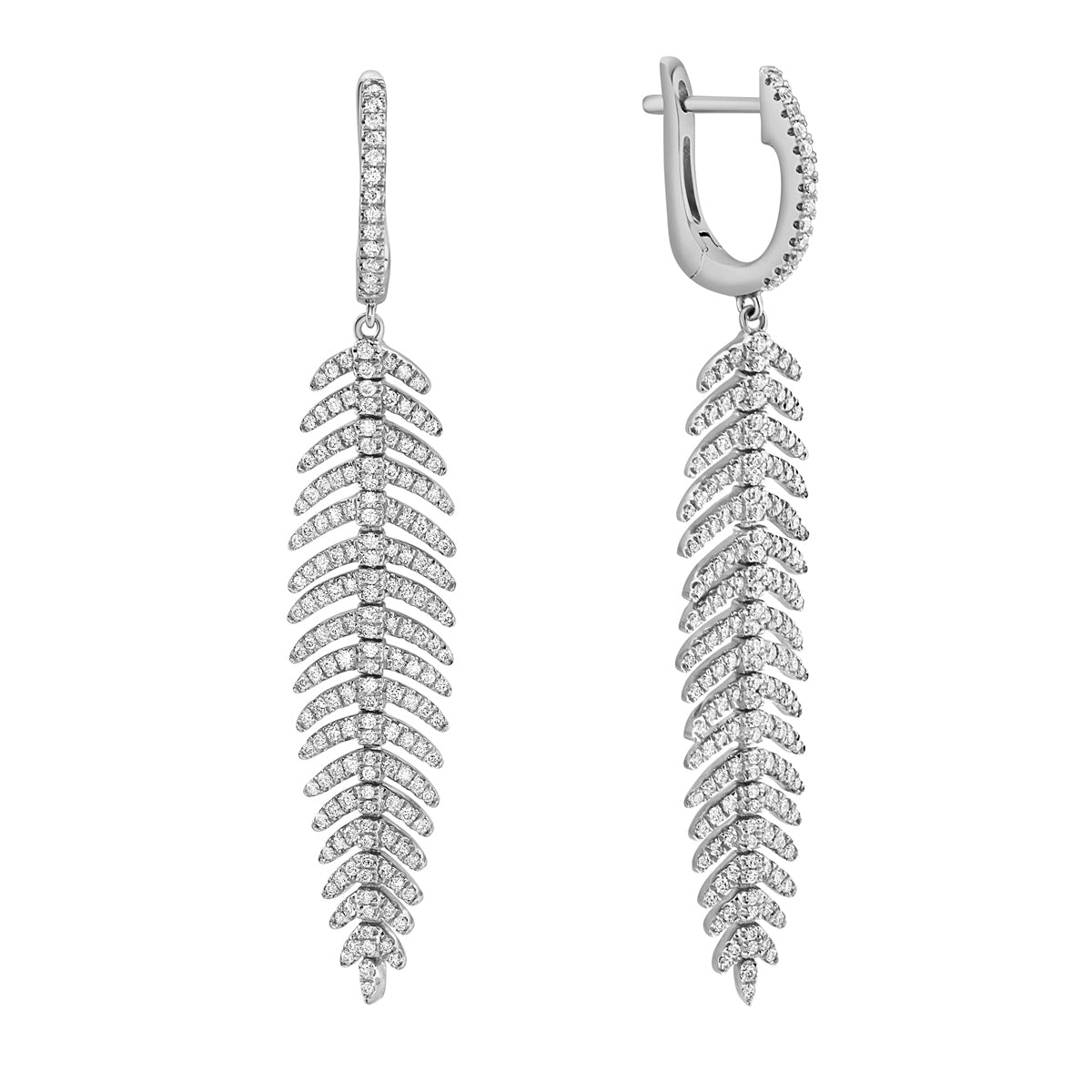 18K White Gold Diamond Drop Earrings