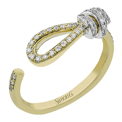 18K Two Tone Diamond Contemporary Ring