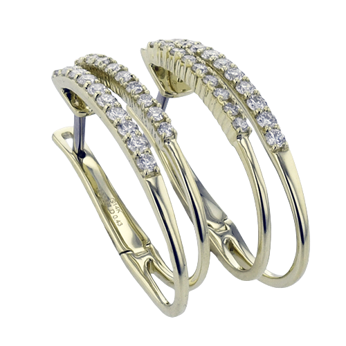 14K Yellow Gold Diamond Hoop Earrings