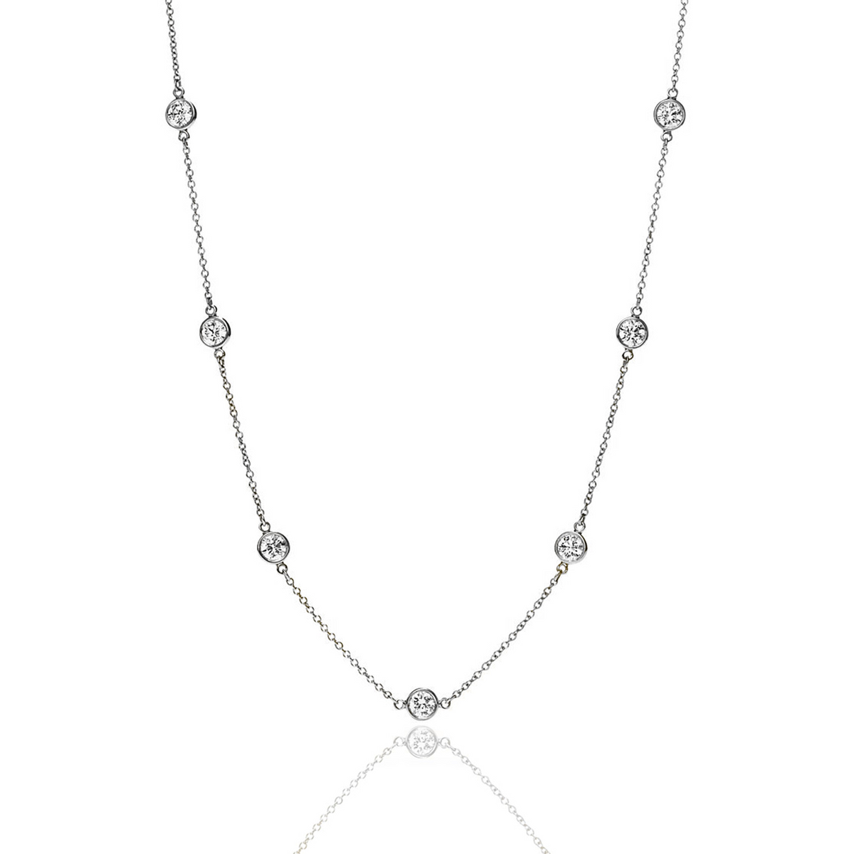 Platinum Diamond Station Necklace
