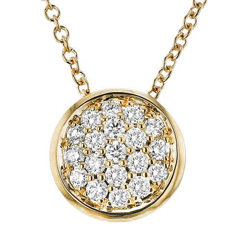 18K Two Tone Diamond Cluster Pendant