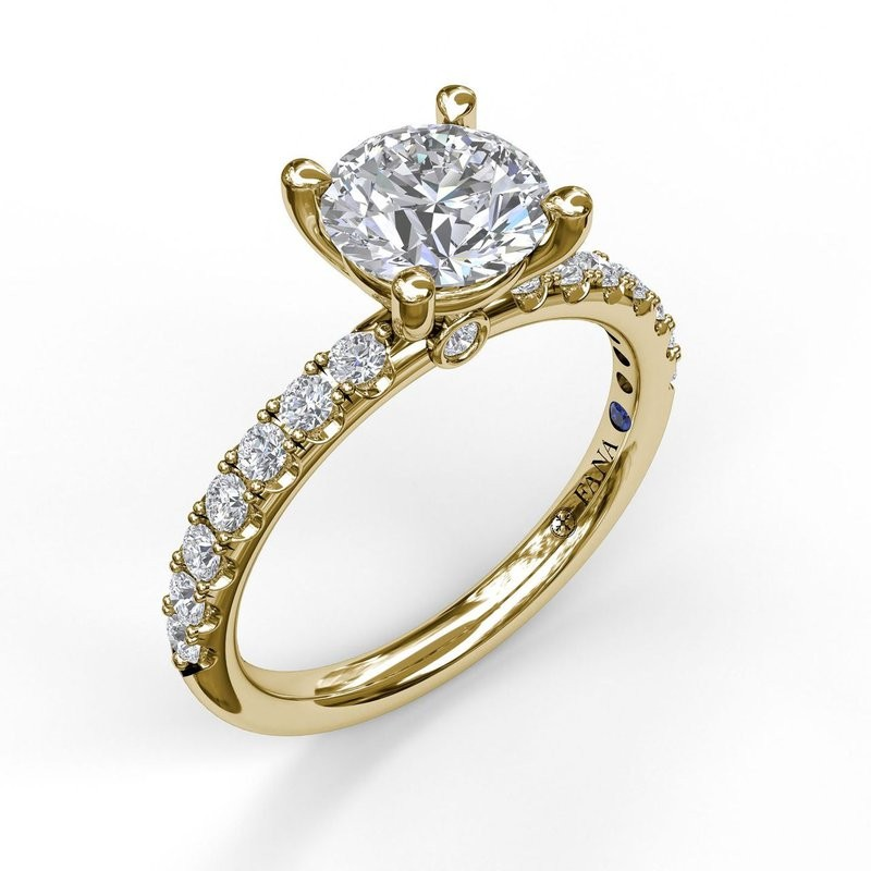 14K Yellow Gold Diamond Accented Engagement Ring