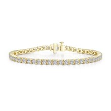 Women's Sterling Silver Yellow Gold Plated CZ Tennis Bracelet