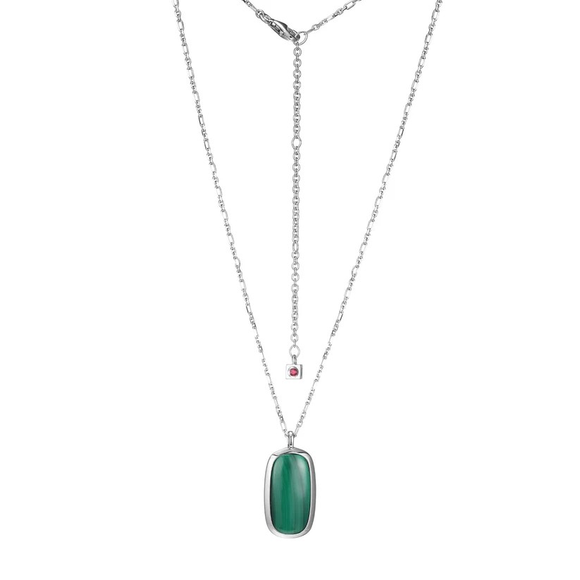 Sterling Silver Malachite Drop Pendant