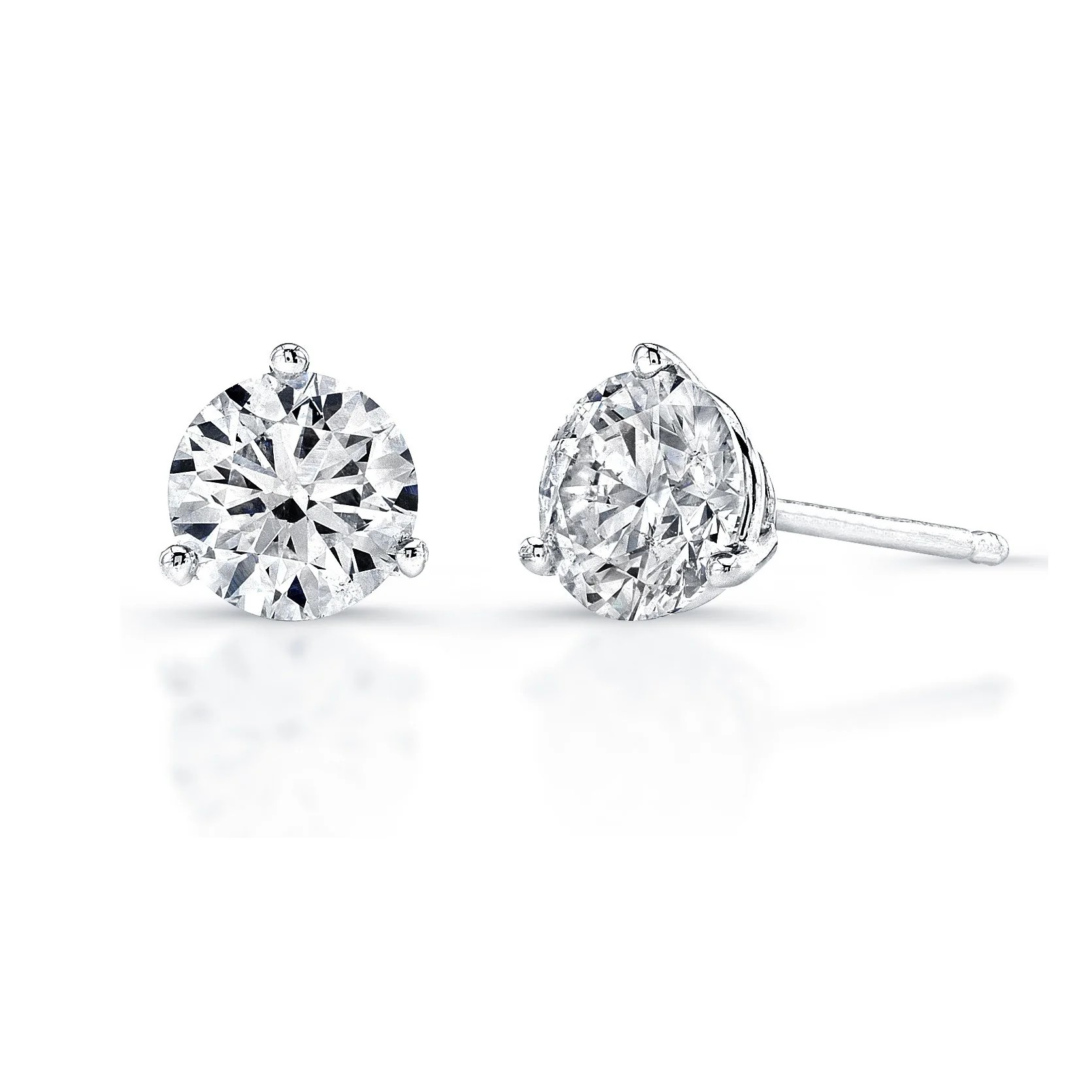 14K White Gold Lab Grown Diamond Stud Earrings