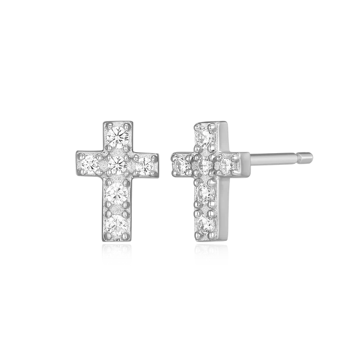 Sterling Silver Lab Grown Diamond Stud Earrings