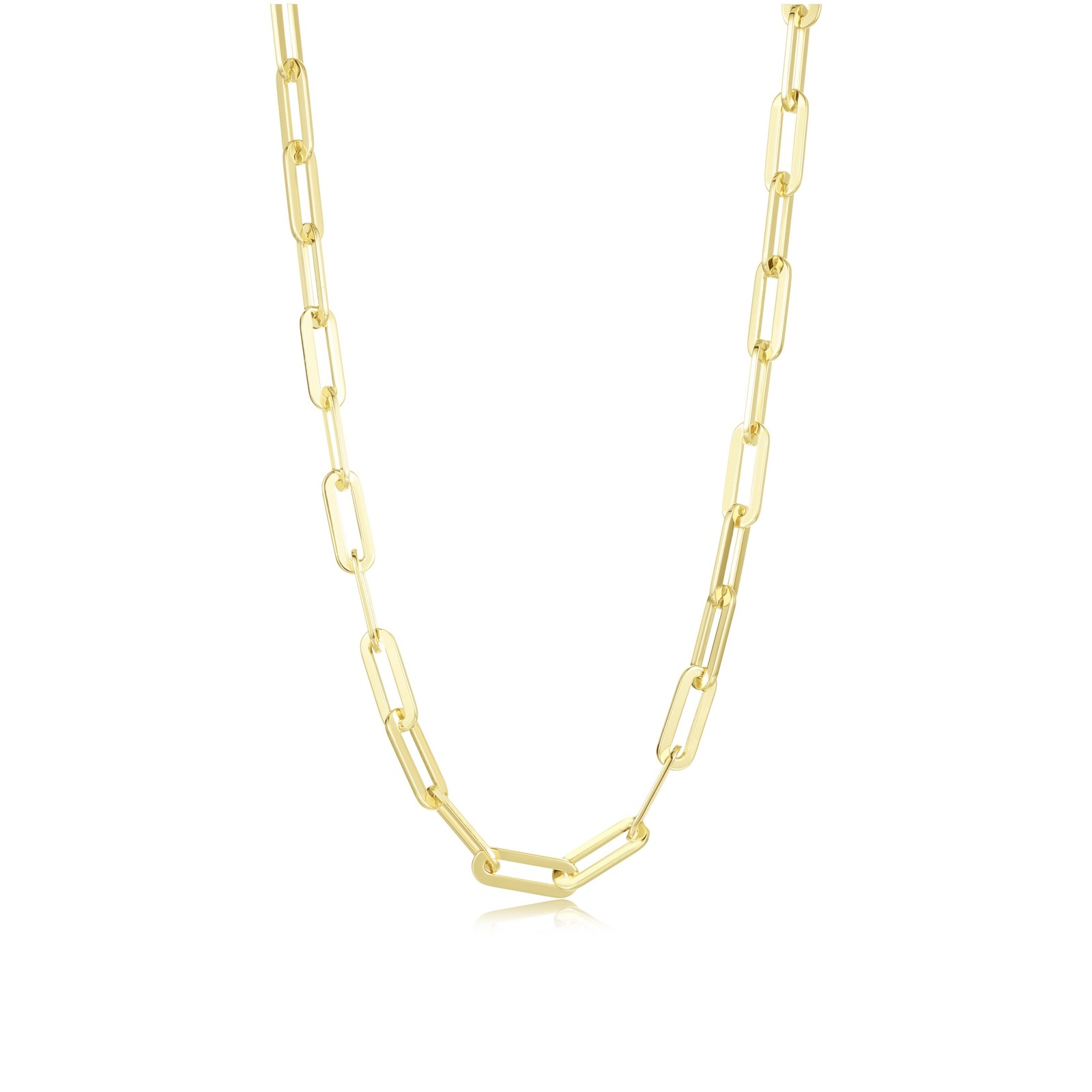 Sterling Silver Gold Plated Paperclip Chain