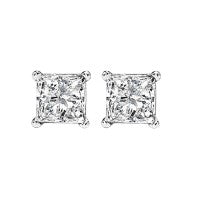 14K White Gold Diamond Stud Earrings