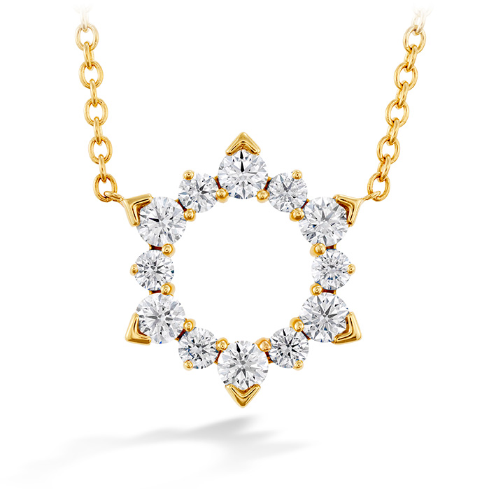 18K Yellow Gold Diamond Circle Pendant