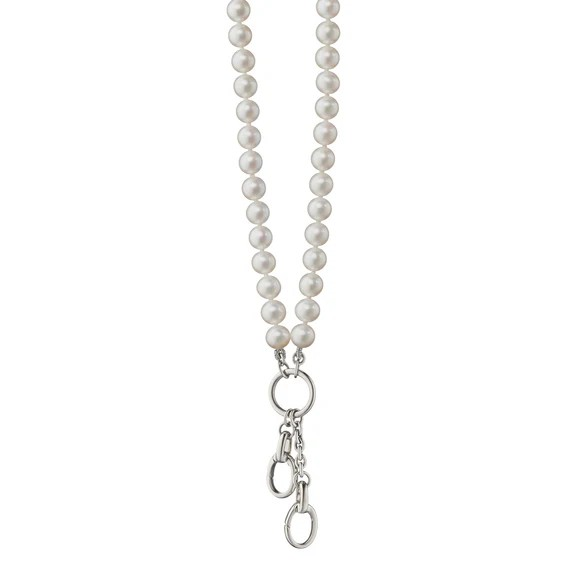 Sterling Silver Pearl Charm Enhancer Necklace