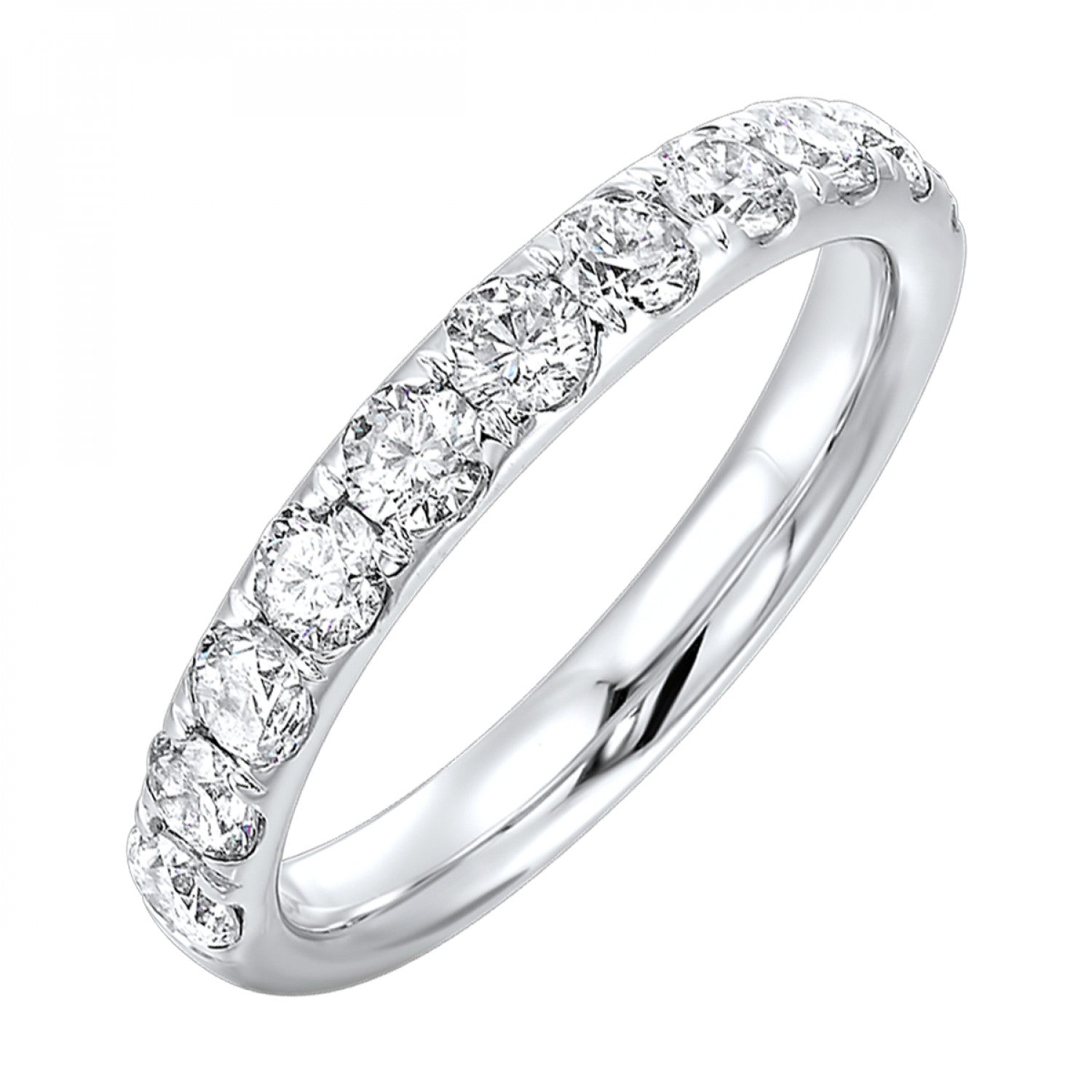 Women's 14K White Gold Diamond Prong Set Band