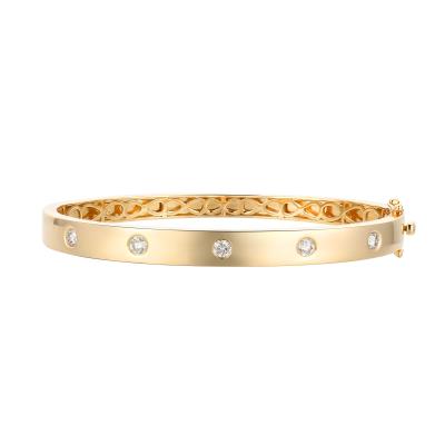 Women's 14K Yellow Gold Diamond Bangle Bracelet