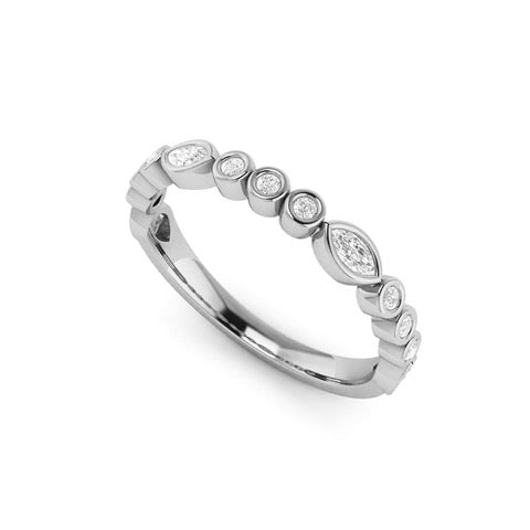 Women's 14K White Gold Diamond Bezel Set Band