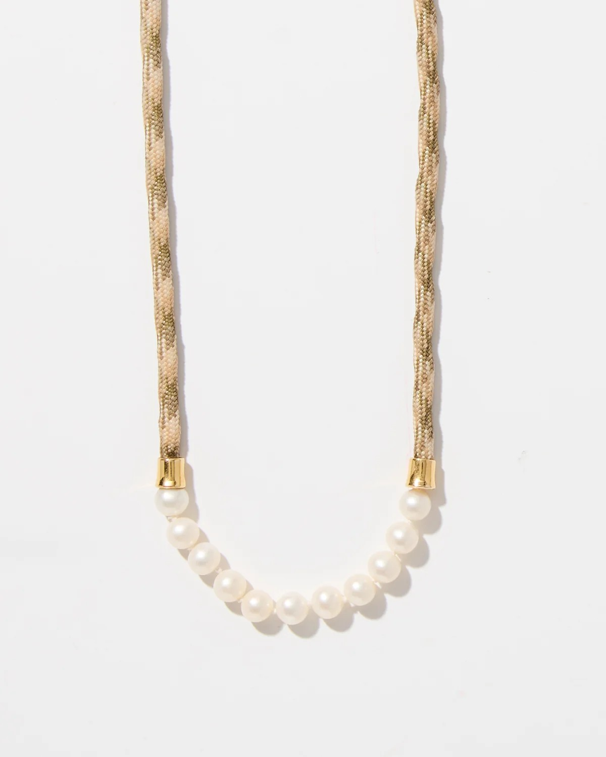 14K Plated Yellow Gold Khaki Paracord Necklace