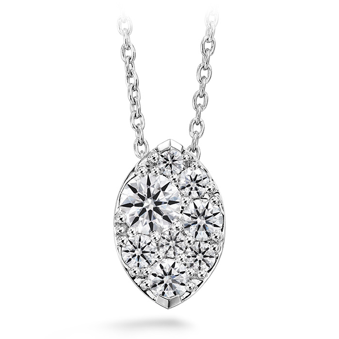 18K White Gold Diamond Cluster Pendant