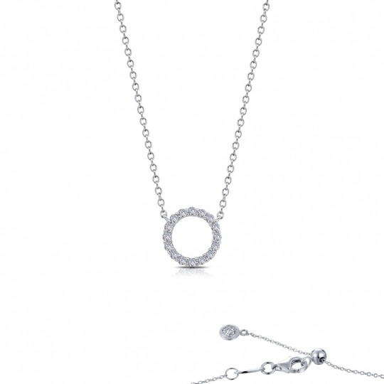 Sterling Silver CZ Open Circle Pendant