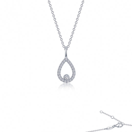 Sterling Silver CZ Drop Pendant