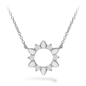 18K White Gold Diamond Circle Pendant