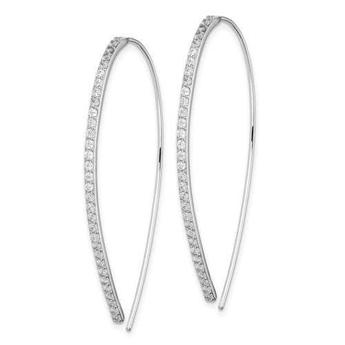 Sterling Silver CZ Threader Earrings