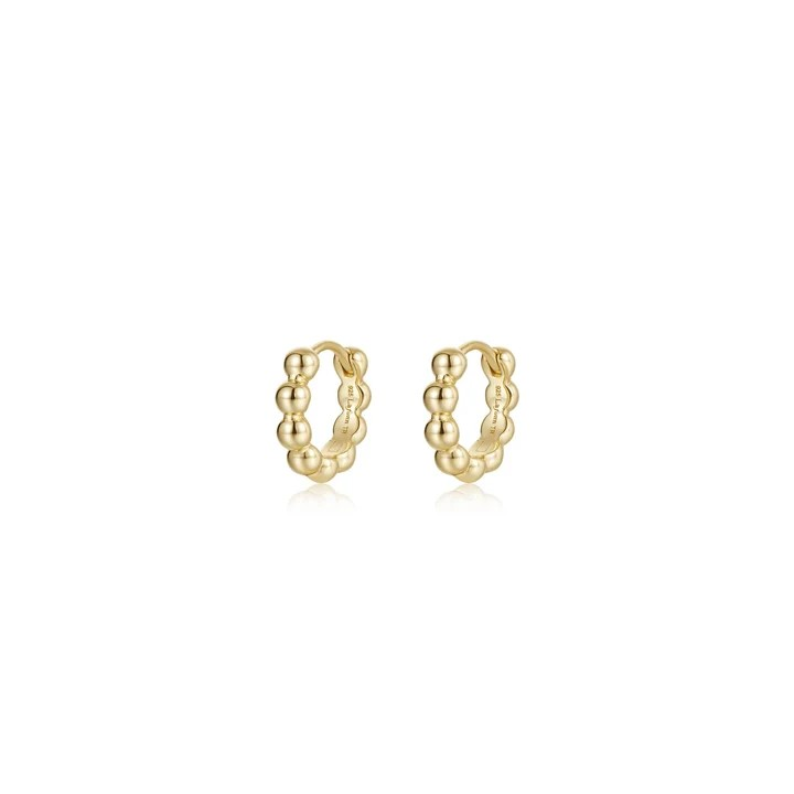 Sterling Silver Yellow Gold Plated Huggie Earrings