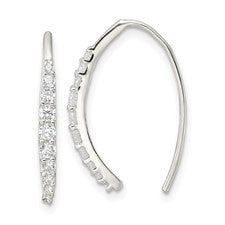 Sterling Silver CZ Threader Earrings