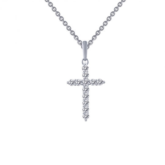 Women's Sterling Silver CZ Cross Pendant