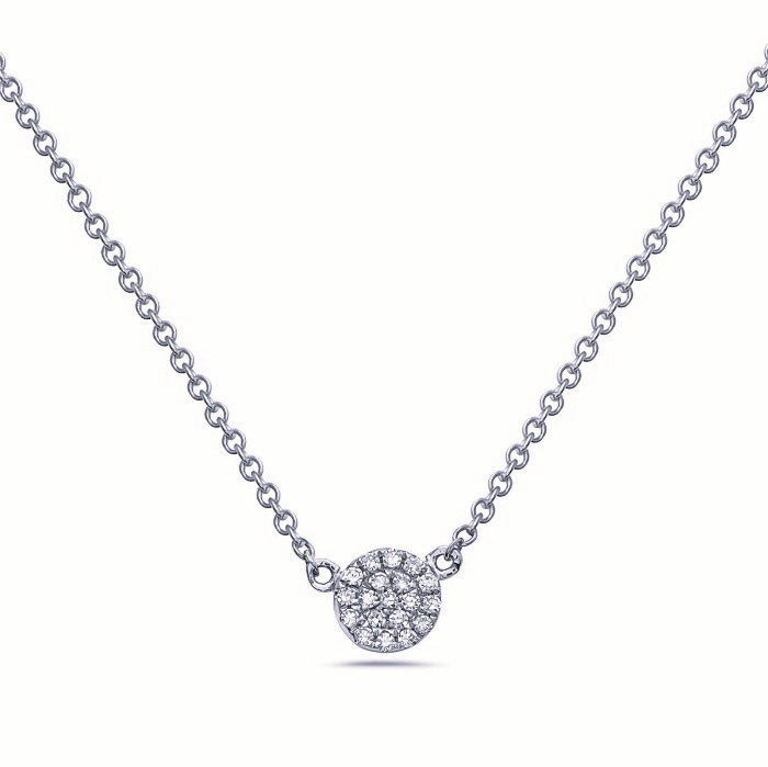 14 Karat White Gold Diamond Cluster Pendant